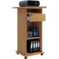 Media-Board VCM "VCM Holz Standschreibtisch ideal für Beamer oder Projektor mit Rollen Maße: H. 108 x B. 60 x T. 50 cm Pultfläche neigbar Schublade abschließbar - Neta" Gr. 60, braun (buche), B:60cm H:108cm T:50cm, Sideboards