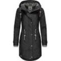 Regenjacke PEAK TIME "L60042", Damen, Gr. S (36), schwarz (nero), Obermaterial: 100% Polyurethan, Futter 1: 100% Polyester, Futter 2: 60% Baumwolle, 40% Polyester, Wattierung: 100% Polyester, modisch, tailliert ca. Mitte Oberschenkel, Langarm Ärmel ohne Ärmelschlitz normaler Saum, Jacken, stylisch taillierter Regenmantel für Damen, Topseller