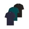 T-Shirt MAN'S WORLD "neue Farben", Herren, Gr. 40/42 (XS), dk, grün, blau, schwarz, Single Jersey, Obermaterial: 100% Baumwolle, Basic, normal, Rundhals, Kurzarm normaler Saum, Shirts, Kurzarm, unifarben, Rundhals, aus Baumwolle