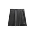 TOM TAILOR DENIM Damen Kunstleder-Minirock, schwarz, Uni, Gr. XS
