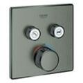 Grohe Grohtherm Smartcontrol Fertigmontageset 29124AL0 hard graphite gebürstet, eckig, UP-Thermostat, 2 Absperrventile