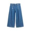 TOM TAILOR Mädchen Wide Leg Jeans mit Knopf-Details, blau, Uni, Gr. 110