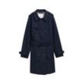 TOM TAILOR Damen Basic Trenchcoat, blau, Uni, Gr. XXL