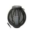 Garten Laterne Rattan-Optik 43,5 x Ø 38 cm Schwarz Solarbetrieben Dekolicht