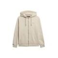 Sweater SUPERDRY "Sweatjacke Essential Logo Zip Hoodie", Herren, Gr. L, beige, Obermaterial: 72% Baumwolle CO. 28% Polyester PES., Sweatshirts