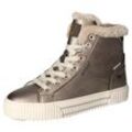 Winterboots MUSTANG SHOES, Damen, Gr. 37, braun (bronzefarben), Lederimitat, metallic, sportlich, Schuhe, Schnürboots, High top Sneaker mit Innenreißverschluss