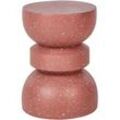 Beistelltisch Beton rot Terrazzo Optik rund ⌀ 37 cm FALIRO