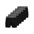 Boxershorts JACK & JONES "Boxershort JACSOLID BOXER BRIEFS 3P 6er Pack", Herren, Gr. XL, schwarz, Obermaterial: 95% Baumwolle CO. 5% Elasthan EL., Unterhosen