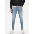 Slim-fit-Jeans G-STAR "Skinny", Herren, Gr. 30, Länge 34, blau (light, indigo, aged), Denim/Jeans, Obermaterial: 91% Baumwolle, 7% Elastomultiester, 2% Elasthan, Destroyed-Effekte, modisch, skinny fit lang, Jeans