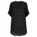 Leinen-Long-Bluse Doris Streich schwarz