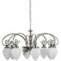 SPOT LIGHT Kronleuchter "Bossa", weiß, Ø 11,50cm H: 121,00cm, Lampen, Kronleuchter aus Metall und Glas für den Wohn- und Essbereich
