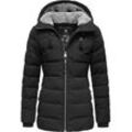 Winterjacke RAGWEAR "Quantic", Damen, Gr. XL (42), schwarz, Obermaterial 1: 78% Polyester, 13% Baumwolle, 9% Nylon, Obermaterial 2: 100% Polyester, Innenfutter: 100% Polyester, Wattierung: 100% Polyester, modisch, tailliert hüftbedeckend, Langarm Ärmel ohne Ärmelschlitz Rippstrickbündchen, Jacken, stylische Steppjacke mit Teddyfell-Kapuze