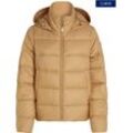 Steppjacke TOMMY HILFIGER CURVE "CRV CASUAL LW DOWN HOOD JACKET", Damen, Gr. 46, grün (classic khaki), Web, Obermaterial: 100% Polyamid. Futter: 100% Polyamid, unifarben, casual, Basic, Langarm, Jacken, in Großen Größen, mit Kapuze, Stehkragen, Reißverschluss