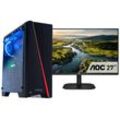 CAPTIVA Gaming-PC-Komplettsystem "Advanced Gaming R85-985 TFT Bundle", E (A-G), schwarz, 32 GB RAM 1000 GB SSD, Computer-Komplettsysteme