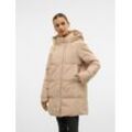 Steppjacke VERO MODA "VMLEONIELEA DOWN JACKET NOOS GA", Damen, Gr. L (40), beige (doeskin), Web, Steppware, Obermaterial: 100% Polyester, unifarben, modisch, Langarm Rippbündchen, Jacken