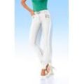Stretch-Hose HEINE, Damen, Gr. 36, Normalgrößen, weiß, 48% Baumwolle, 45% Polyester, 7% Elasthan, Miedereinsatz:15% Elasthan, 85% Polyamid, unifarben, lang, Hosen