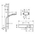 hansgrohe Pulsify Select S Brausesystem 105mm 3jet Relaxation, ShowerTablet 400, Brausestange 650mm 11,4l/min Handbrauseh. Chrom 24260000