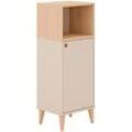Highboard PAIDI "MILA & BEN Steiff by PAIDI", cashmere, beige, scandinavian, wood, B:48,4cm H:129,6cm T:40,10cm, Spanplatte, Sideboards, moderne grifflose Ausführung mit Türanschlag links oder rechts