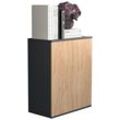 Kommode VCM "VCM Holz Kommode Sideboard mit Drehtüren Maße ca. H. 73 x B. 60 x T. 32 cm - Dalosa 2" Gr. 60, anthrazit, honig, eiche, B:60cm H:73cm T:32cm, Sideboards