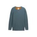 TOM TAILOR Herren Plus Size - Strickpullover mit Struktur, blau, Meliert, Gr. 2XL
