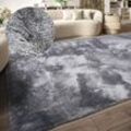 Hochflor-Teppich ELLE DECORATION "Calida", silber, B:160cm H:28mm L:230cm, Polyester, Teppiche, Langflor, Shaggy, einfarbig, flauschig, weich, glänzend, modern, uni