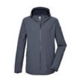 Funktionsjacke "GS 80 MN JCKT", Herren, Gr. L, blau (graublau), Oberstoff: 100% Polyester, Futter: 100% Polyester (recycelt), G.I.G.A. DX BY KILLTEC, sportlich, Jacken, Herrenjacke wasserdicht 8.000 mm, Kapuze, nachhaltig, verstellbar