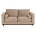 Sofa 172 x 89 x 91 cm Champagner synthetische Stoffe Holz Samt