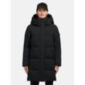Steppmantel KHUJO "Haya Matt-YM", Damen, Gr. XXL (44), schwarz, Obermaterial: 100% Polyester, Futter: 100% Nylon, Wattierung: 100% Polyester, Basic, gerade ca. Mitte Oberschenkel, hoch geschlossener Ausschnitt, Langarm Ärmel ohne Ärmelschlitz normaler Saum, Mäntel, Warmer gesteppter Damen Kurzmantel