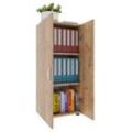 Aktenschrank VCM "VCM Büroschrank mit 3 Fächern moderner Aktenschrank mit Drehtüren Maße ca. H. 108 x B. 49 x T. 34 cm ¿ Ulas 3-Fach" Gr. 49, honig, eiche, B:49cm H:108cm T:34cm, Obermaterial: 100% Holz Wood., Schränke