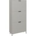 Schuhschrank MÄUSBACHER "Bonnie TOPSELLER", grau (kreidegrau matt), B:61cm H:139cm T:25cm, Holzwerkstoff, Schränke, Schuhschrank mit Drahtgestell