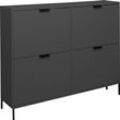Schuhschrank MÄUSBACHER "Bonnie TOPSELLER", schwarz (anthrazit matt), B:120cm H:99cm T:25cm, Holzwerkstoff, Schränke, Schuhschrank mit Quadratgestell