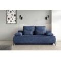 Schlafsofa WERK2 "Indira", blau (nachtblau), B:206cm H:97cm T:98cm, 100% Polyester, Sofas, 2-Sitzer Sofa & Schlafcouch mit Bettkasten