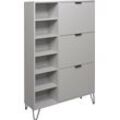 Schuhschrank MÄUSBACHER "Bonnie TOPSELLER", grau (kreidegrau matt), B:95cm H:139cm T:25cm, Holzwerkstoff, Schränke, Schuhschrank mit Drahtgestell