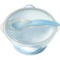 BabyOno Be Active Suction Bowl with Spoon Geschirrset für Kinder Blue 6 m+ 2 St.