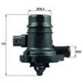 MAHLE Thermostat, Kühlmittel mit Dichtung für VAUXHALL GMC OPEL CHEVROLET 55579010 1338380 1338031 TM 36 103