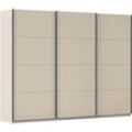 Schwebetürenschrank RAUCH "Kleiderschrank Schrank Garderobe AGORDO mit Dekor- oder Hochglanzfront", beige (champagner), B:271cm H:229cm T:62cm, Holzwerkstoff, Schränke, durchdachte Innenausstattung, in 4 Breiten und 2 Höhen MADE IN GERMANY, Topseller