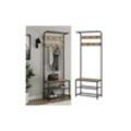 Vicco Garderobe Fyrk, 70 x 190 cm, Eiche Schwarz, Ablage, Bank & Schuhregal, Industrial