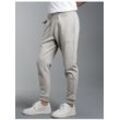 Jerseyhose TRIGEMA "TRIGEMA Jogginghose mit Bündchen", Herren, Gr. L, US-Größen, grau (grau, melange), 70% Baumwolle, 30% Polyester, casual, Hosen