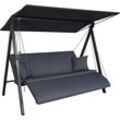 Hollywoodschaukel "Lounge Zip anthrazit", grau (dunkelgrau), B:210cm H:160cm T:145cm, Obermaterial: 100% Polyacryl, ANGERER FREIZEITMÖBEL, Hollywoodschaukeln, wetterfest