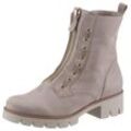 Stiefelette GABOR, Damen, Gr. 40, grau (hellbeige), Nubukleder, klassisch, Schuhe, Blockabsatz, Plateau, Boots mit modischen Durchzügen