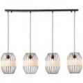 BRILLIANT Pendelleuchte "Slope", schwarz (schwarz, natur), H: 120cm, Lampen, 4flg schwarz/natur
