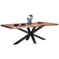Landscape Esstisch , Schwarz, Akazie , Holz, Metall , Akazie , massiv , rechteckig , eckig , 100x76x220 cm , Esszimmer, Tische, Esstische