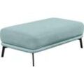Hockerbank "Pearl - 5 Jahre Hersteller-Garantie, auch in Bouclé", blau (petrol), B:120cm H:45cm T:70cm, 100% Polyester, SCHÖNER WOHNEN-KOLLEKTION, Hocker, Passend zur Serie Pearl, Füße Metall, B/T/H: 125/70/45 cm