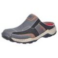 Clog RIEKER, Herren, Gr. 40, grau, schwarz, hellbraun, Lederimitat, Textil, sportlich, Schuhe, Sommerschuh, Hausschuh, zum Schlupfen