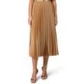 Midirock ZERO "zero Satin-Rock Midi mit Plisseefalten", Damen, Gr. 34, beige (tigers eye), Satin, Obermaterial: 96% Polyester, 4% Elastan. Ärmelfutter: ohne Futter., glänzend, festlich, figurumspielend lang, Röcke, Falten