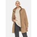 Kurzmantel FUCHS SCHMITT "Kurzmantel City", Damen, Gr. 34, beige, 100% Polyester, unifarben, casual, normal, hoch geschlossener Ausschnitt, Langarm, Mäntel, mit klassischem Design