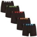 5PACK Herren Klassische Boxershorts Styx long sportlicher Gummizug schwarz (5U9602) M Schwarz