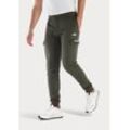 Sweathose KANGAROOS, Herren, Gr. 44/46 (S), N-Gr, grün (khaki), angeraute Sweatware, Obermaterial: 60% Baumwolle, 40% Polyester, unifarben, sportlich, bequem lang, Hosen, Jogginghose mit Kordel, Relaxhose leichte Sweat-Qualtität