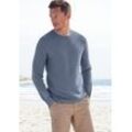 Strickpullover AUTHENTIC LE JOGGER, Herren, Gr. L (52/54), blau, Strick, Obermaterial: 100% Baumwolle, unifarben, casual, regular fit normal, Rundhals, Langarm Bündchen, Pullover, mit Double-Layer Optik, Pullover aus reiner Baumwolle