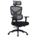 Novel Drehstuhl , Schwarz , Metall, Kunststoff, Textil , Drehkreuz , 66x125-133x66 cm , Sitzfläche 360° drehbar , Arbeitszimmer, Bürostühle,